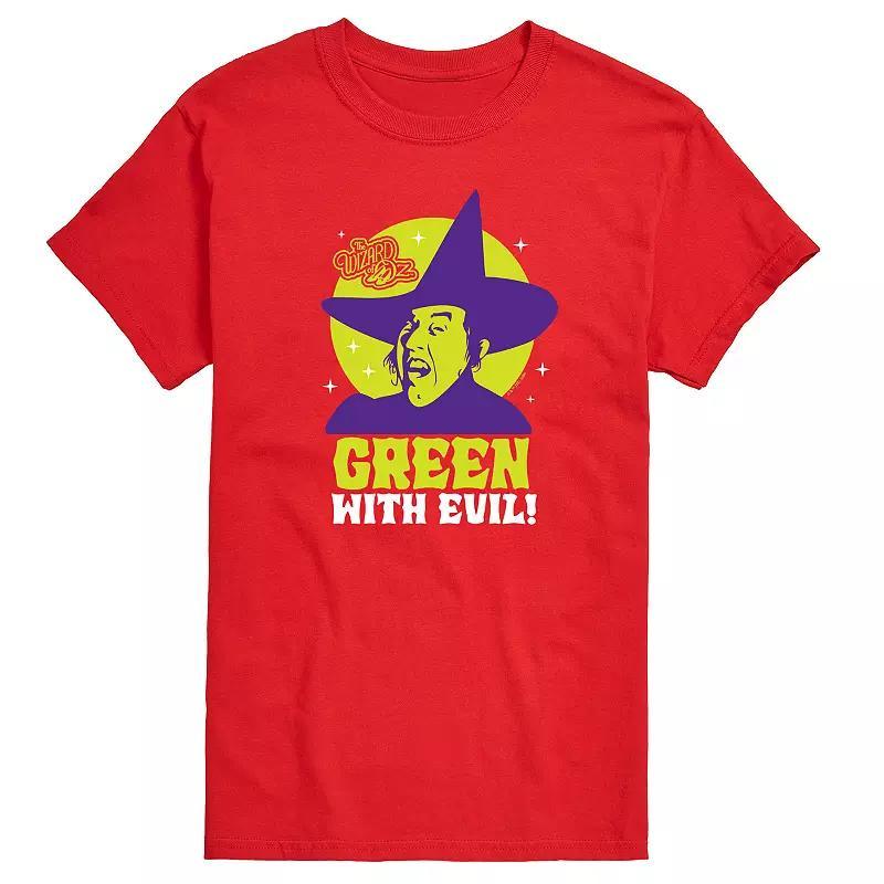 Mens Wizard Of Oz Green With Evil Graphic Tee Grey Gray Product Image
