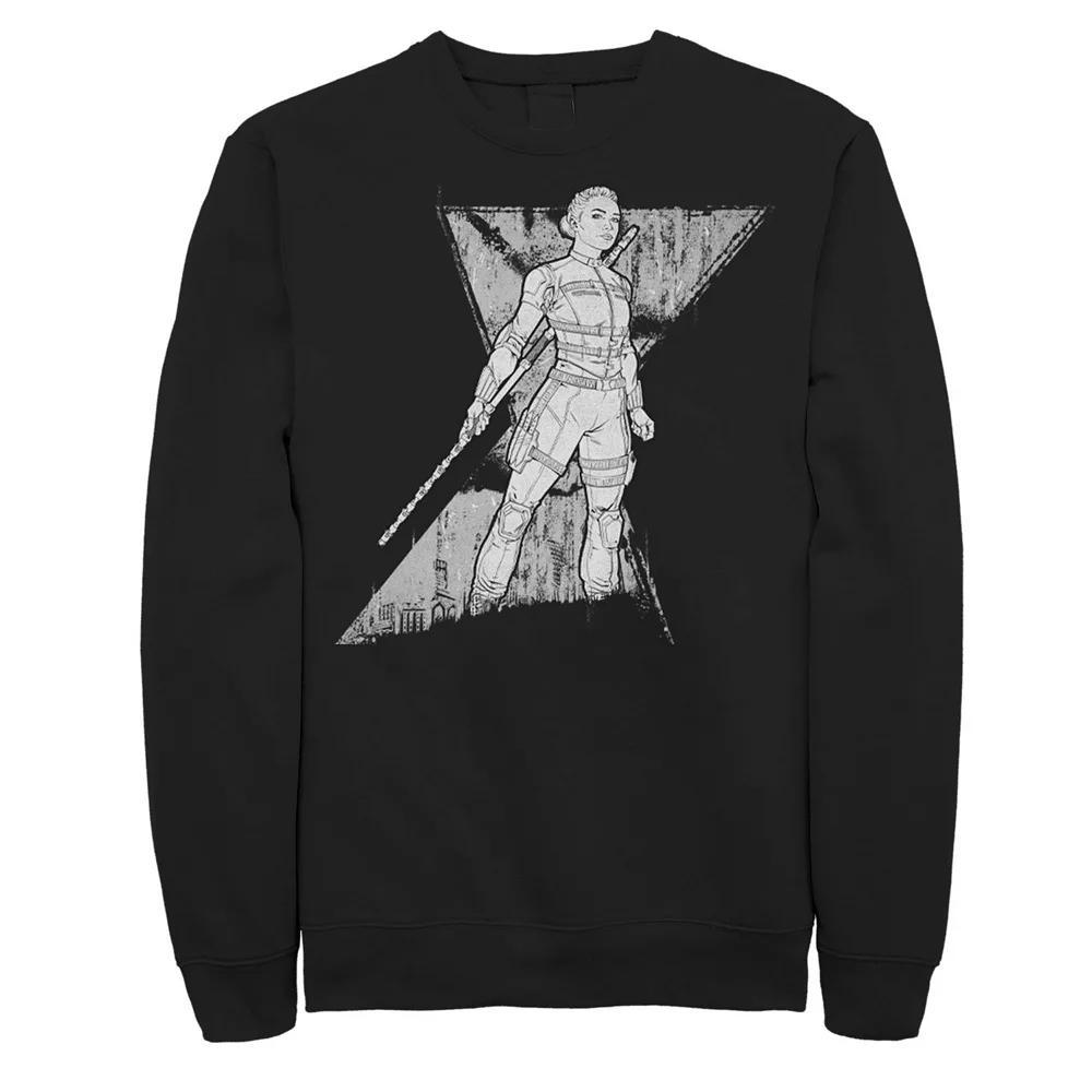 Men's Marvel Black Widow Yelena Sketch Logo Sweatshirt, Size: Medium Product Image
