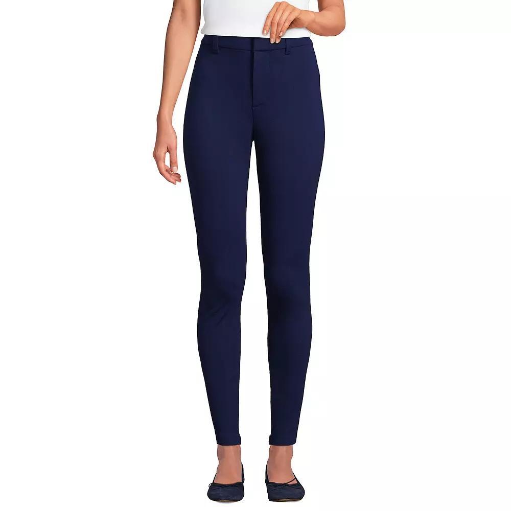 Women's Lands' End High Rise Ponte Polished Leggings, Size: 10, Deep  Blue Product Image