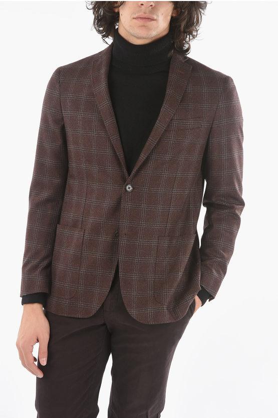 CORNELIANI Cc Collection Blazer Windowpane Check In Red Product Image