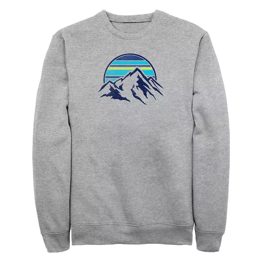 Big & Tall Stripe Moon Rise Graphic Fleece Sweatshirt, Men's, Size: 5XL, Athletic Grey Product Image