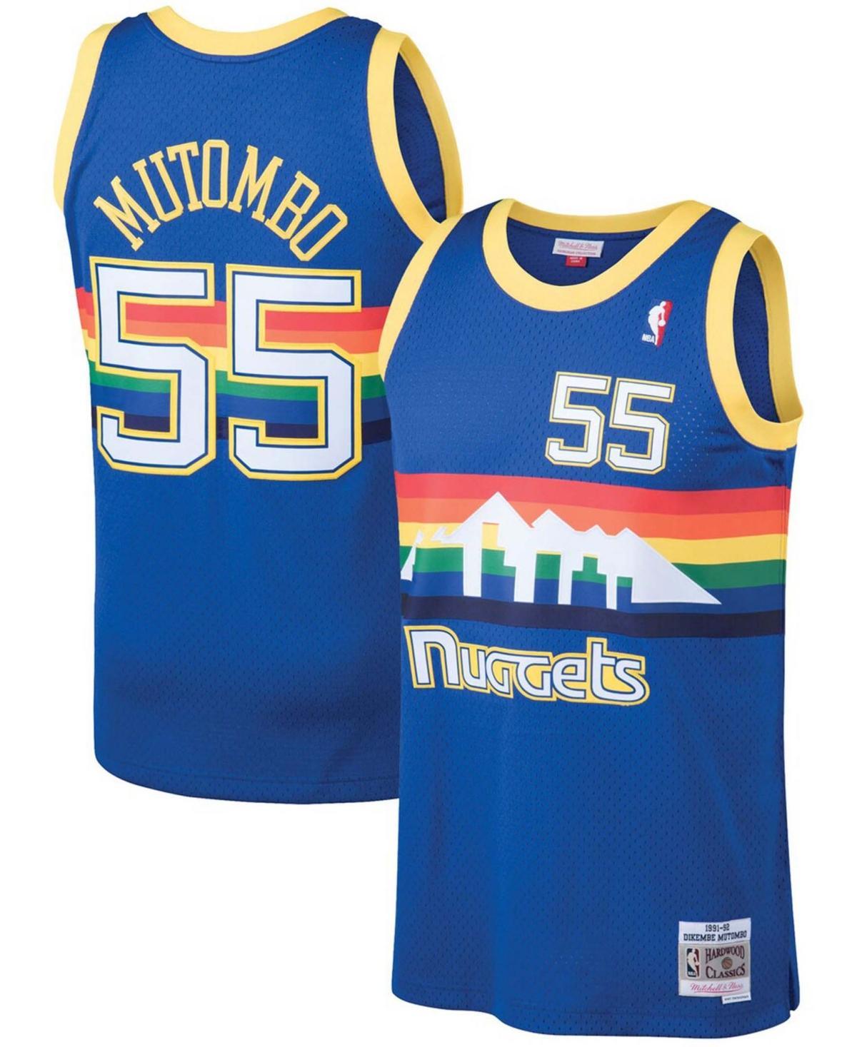 Men's Mitchell & Ness Dikembe Mutombo Blue Denver Nuggets Hardwood Classics Swingman Jersey, Size: Small, Nug Blue Product Image