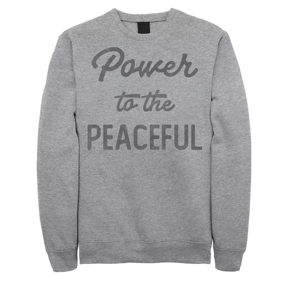 Men's Fifth Sun "Power To The Peaceful" Sweatshirt, Size: Large, Athletic Grey Product Image