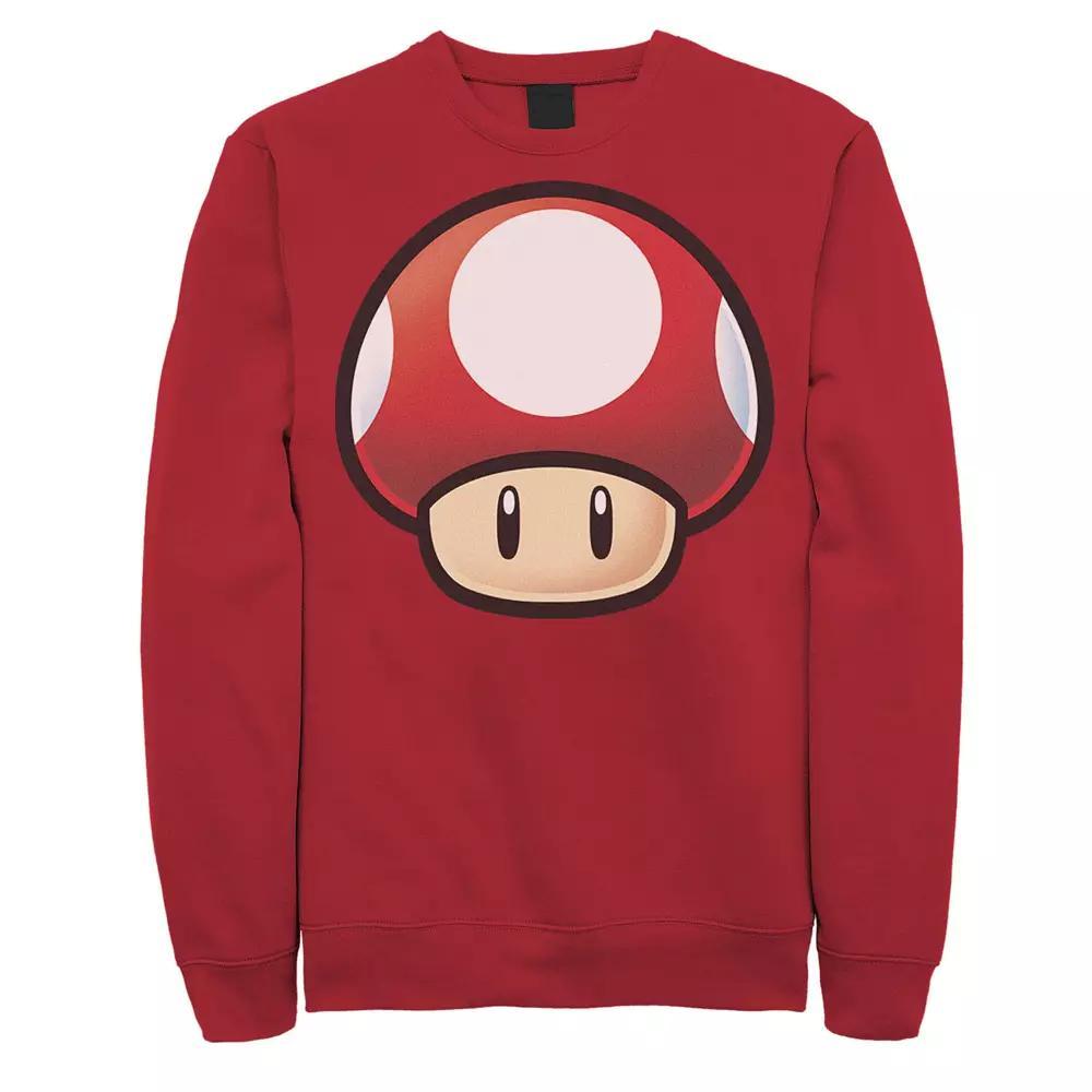 Men's Nintendo Super Mario Red Mushroom Big Face Sweatshirt, Size: XXL Product Image