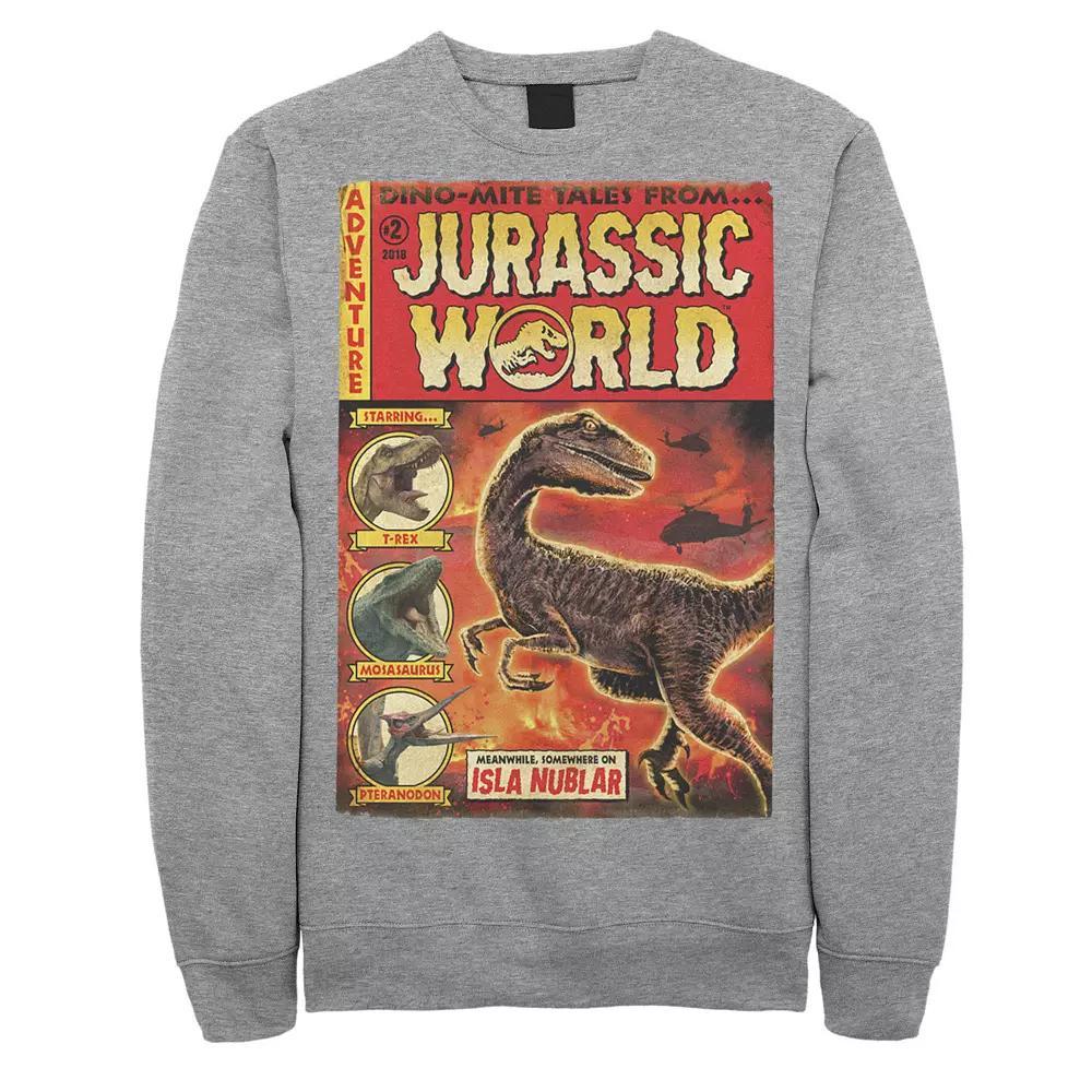 Men's Jurassic World Two Dino-Mite Tales Vintage Fleece, Size: Large, Athletic Grey Product Image