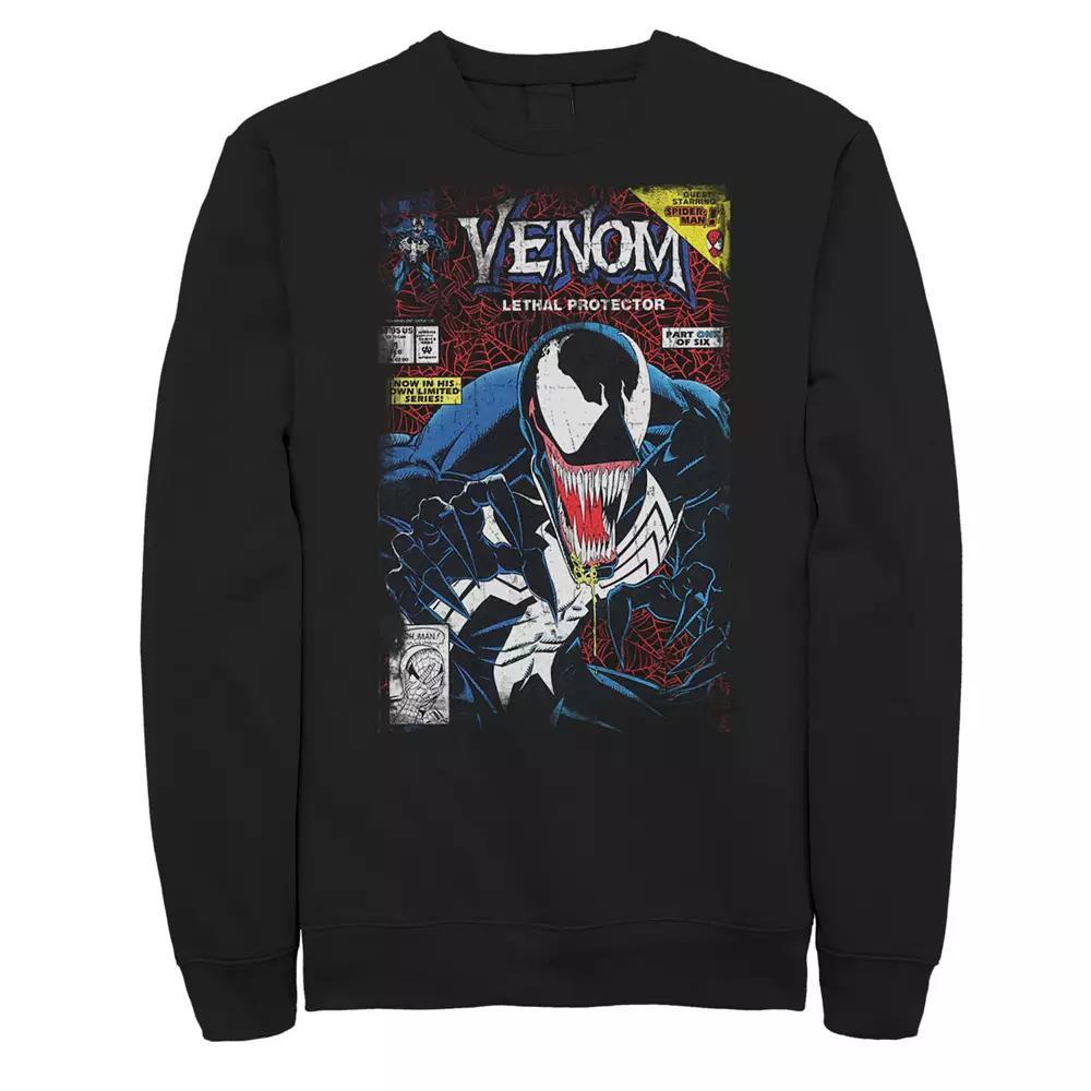 Mens Marvel Venom Vintage Comic Book Cover Graphic Fleece Pullover Product Image