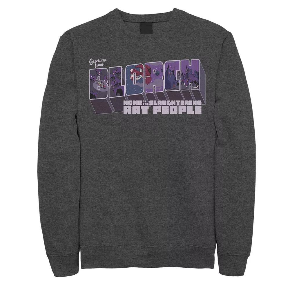 Men's Invader Zim Greetings From Blorch Graphic Fleece Pullover, Size: XL, Grey Heather Product Image
