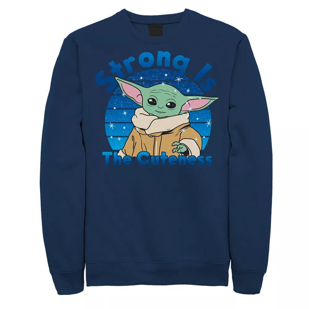 Men's Star Wars The Mandalorian The Child Strong Is The Cuteness Sweatshirt, Size: XL, Blue Product Image