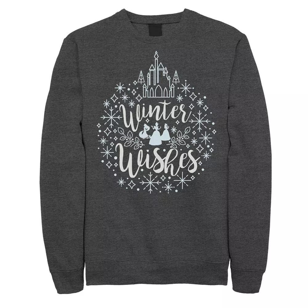 Men's Disney Princesses Winter Wishes Sweatshirt, Size: XXL, Grey Heather Product Image