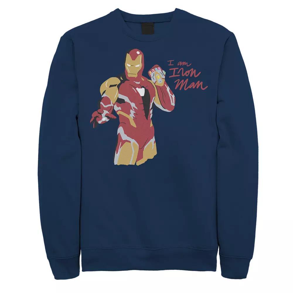 Men's Marvel Avengers: Endgame Iron Man Scribbles Sweatshirt, Size: XL, Blue Product Image