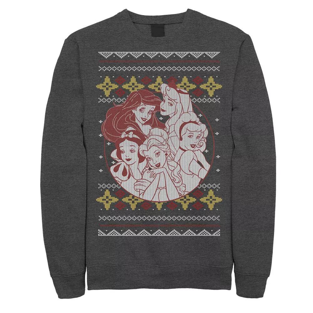 Mens Disneys Princess Circle Group Shot Ugly Christmas Fleece Product Image