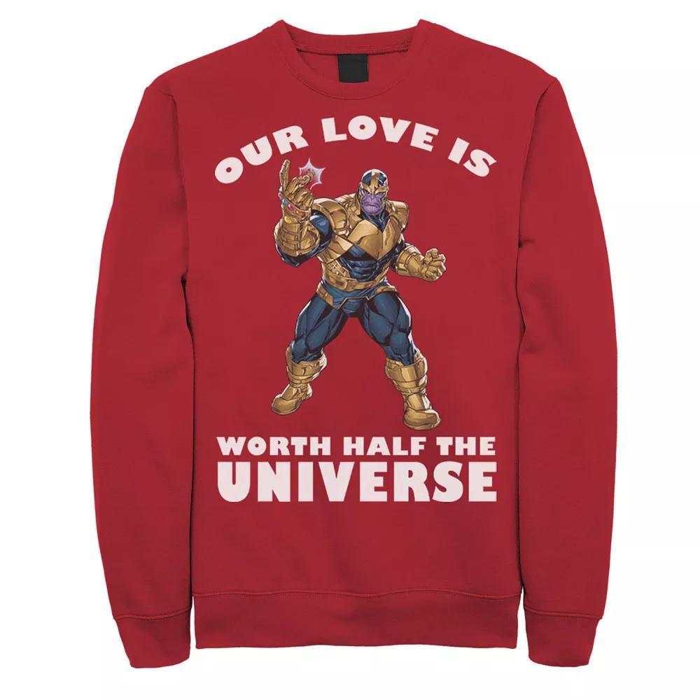 Men's Marvel Universally Loved Valentines Day Sweatshirt, Size: Small, Red Product Image