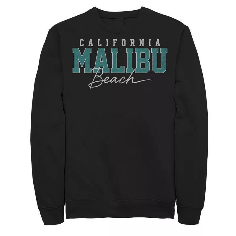 Men's Malibu California Beach Logo Sweatshirt, Size: Large, Black Product Image