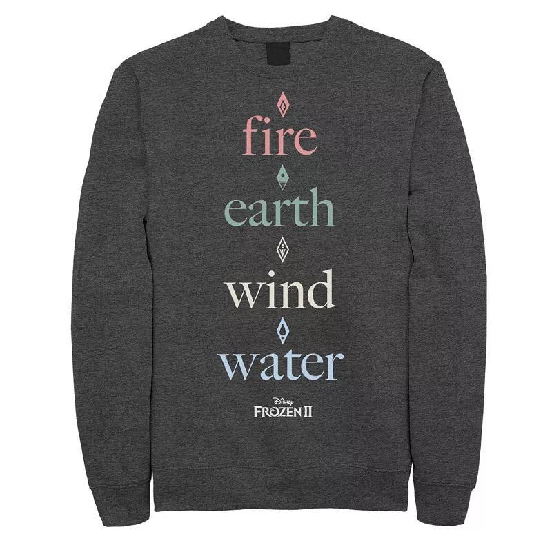 Men's Disney Frozen 2 Element Simple Text Stack Sweatshirt, Size: XL, Grey Heather Product Image