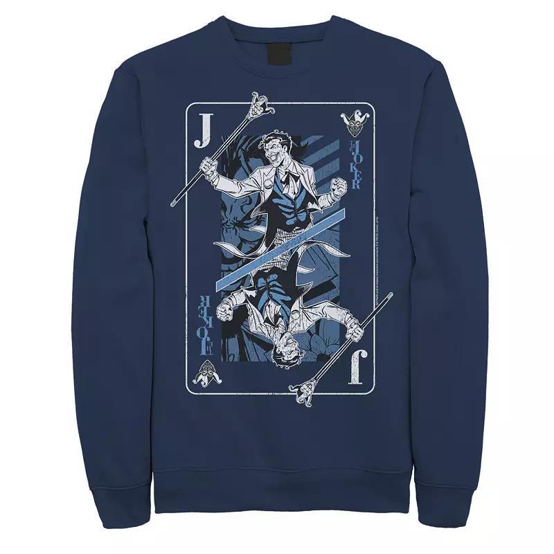 Mens DC Comics The Joker Playing Card Sweatshirt, Men's, Size: Small, Black Product Image