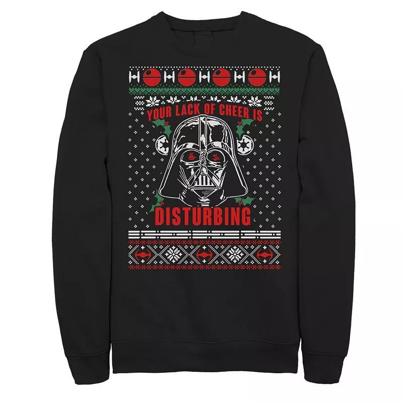 Men's Star Wars Vader Christmas Sweater Lack Of Cheer Sweatshirt, Size: Large, Black Product Image