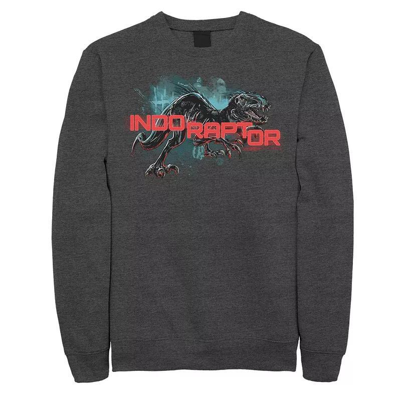 Men's Jurassic World Indo Raptor Splatter Portrait Sweatshirt, Size: XL, Grey Heather Product Image