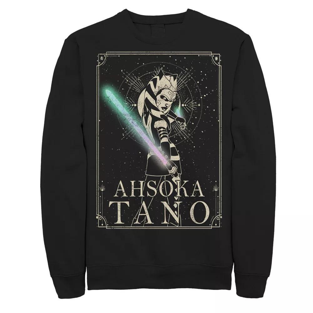 Men's Star Wars: The Clone Wars Ahsoka Tano Celestial Portrait Sweatshirt, Size: Small, Black Product Image