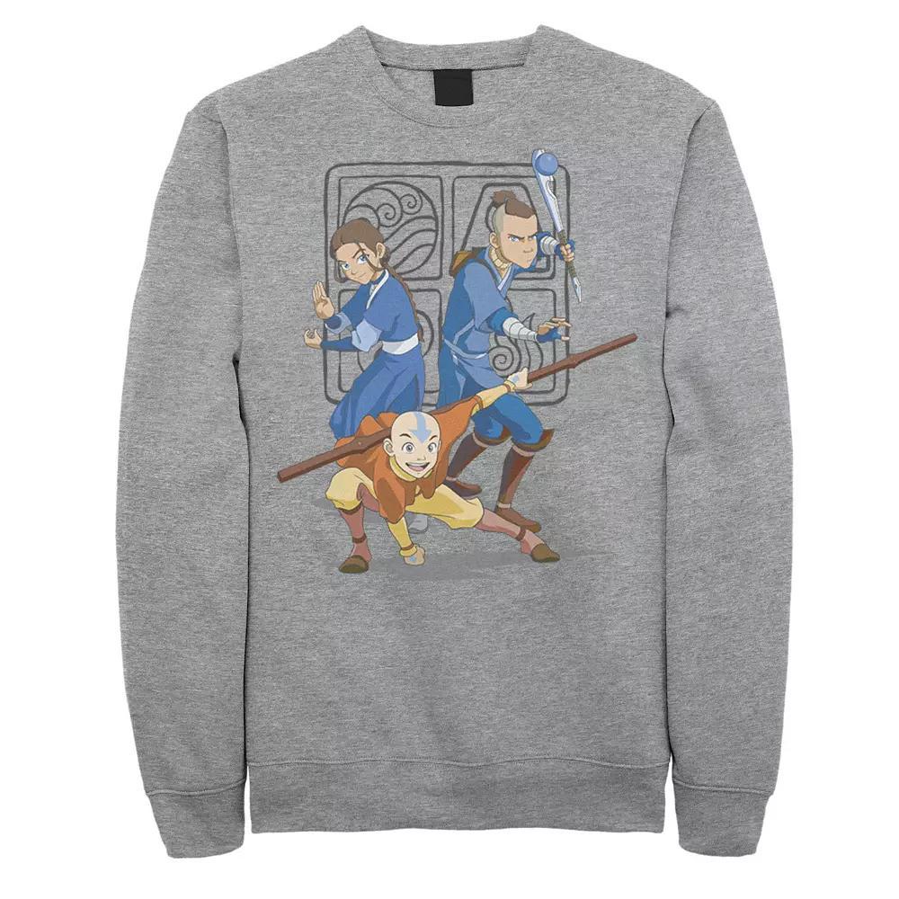 Men's Nintendo Avatar The Last Airbender Main Cast Group Shot Fleece, Size: XXL, Athletic Grey Product Image