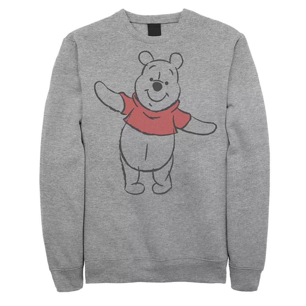 Disney's Winnie The Pooh Men's Art Bear Sketch Sweatshirt, Size: Large, Athletic Grey Product Image