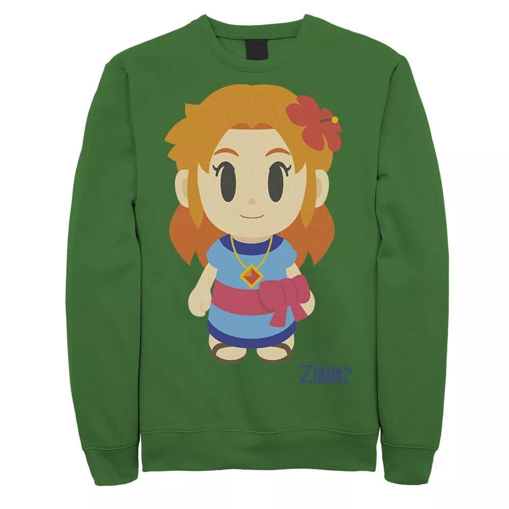 Men's Nintendo Legend Of Zelda Links Awakening Marin Chibi Style Graphic Fleece Pullover, Size: 3XL, Athletic Grey Product Image