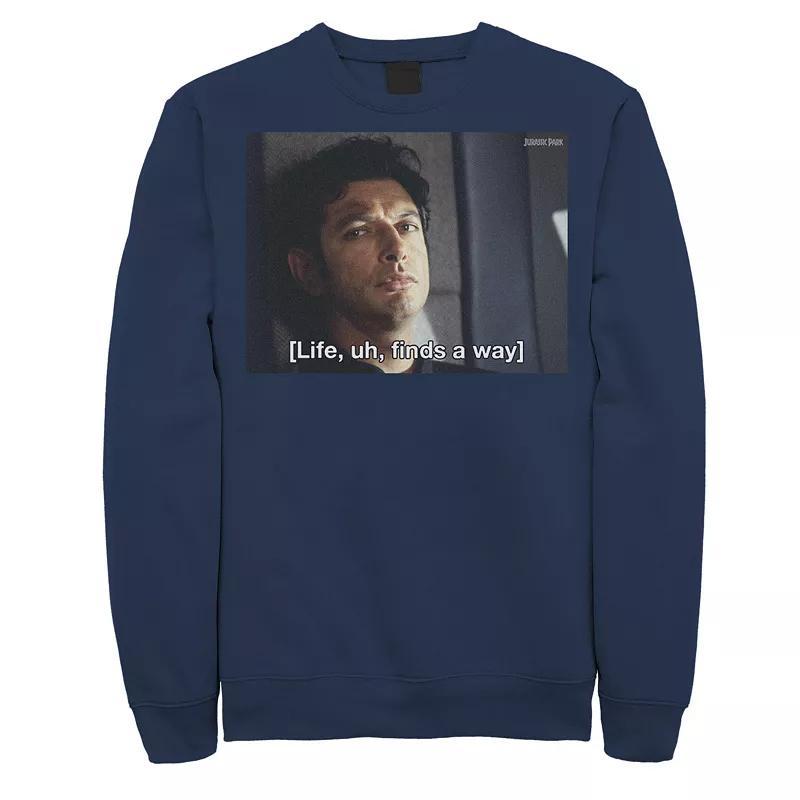 Men's Jurassic Park Life Finds A Way Goldblum Jeff Stare Sweatshirt, Size: Large, Blue Product Image