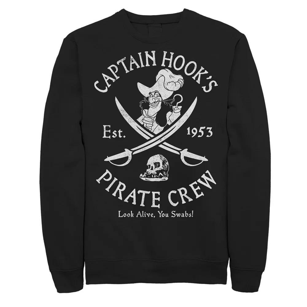 Disney's Peter Pan Men's Captain Hooks Pirate Crew Sweatshirt, Size: Large, Black Product Image