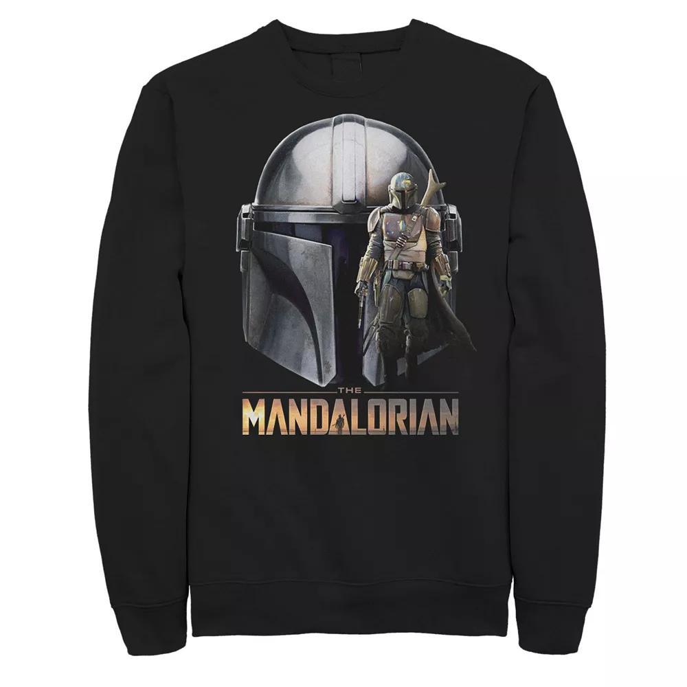 Men's Star Wars The Mandalorian Helmet Portrait Mashup Sweatshirt, Size: XXL, Black Product Image