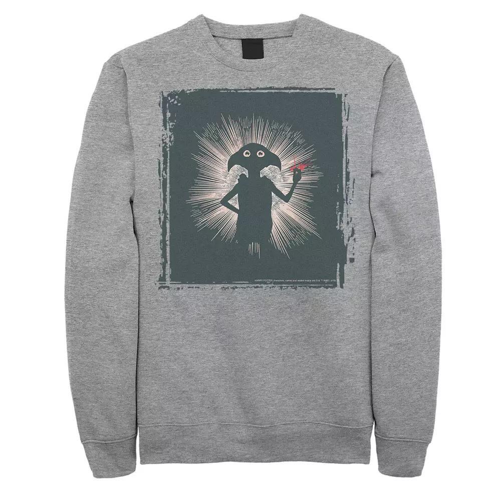Men's Harry Potter Dobby Magical Snap Silhouette Fleece Graphic Pullover, Size: Large, Athletic Grey Product Image