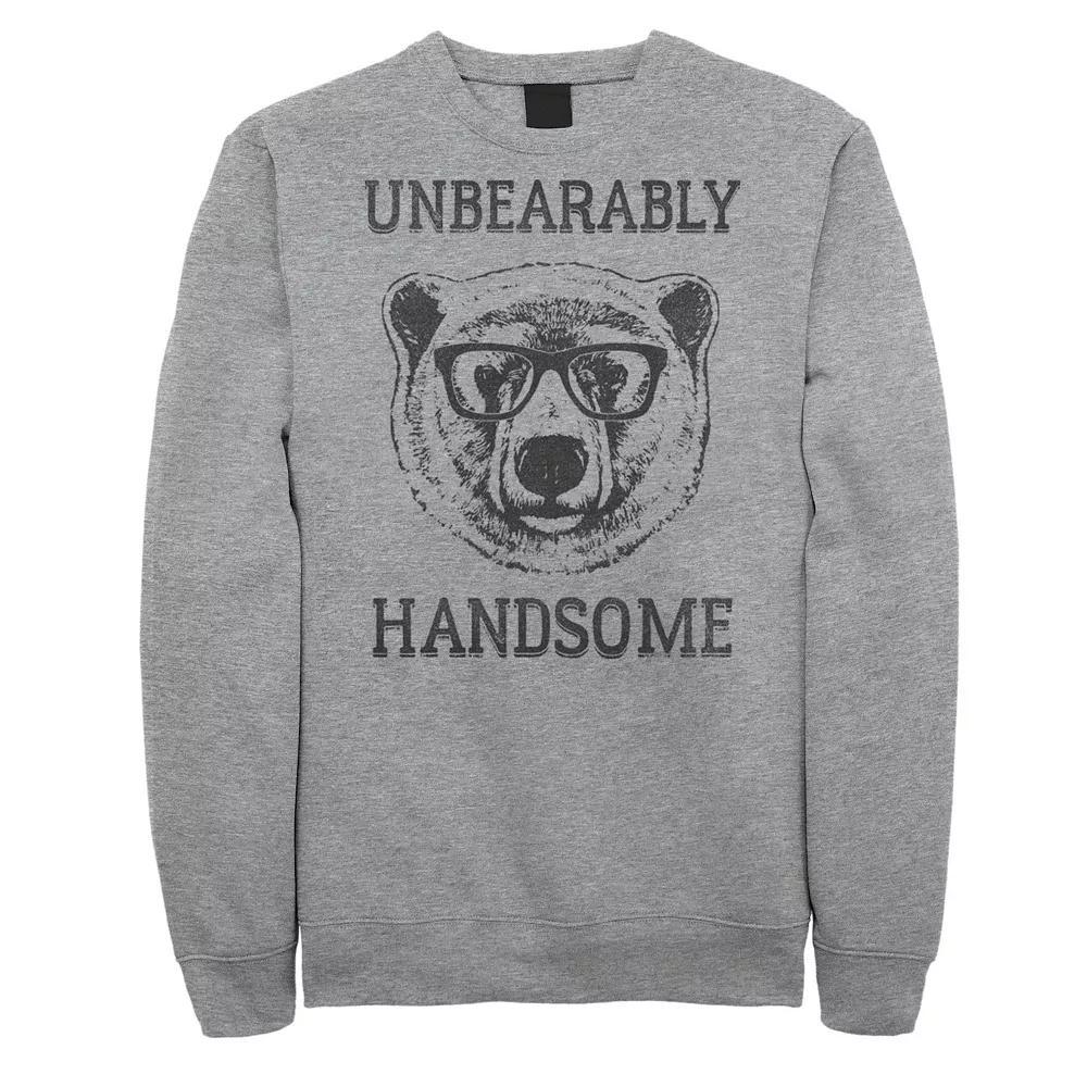 Men's Unbearably Hand Graphic Fleece Pullover, Size: XL, Athletic Grey Product Image