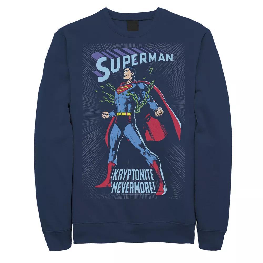 Men's DC Comics Superman In Chains Vintage Poster Sweatshirt, Size: 3XL, Blue Product Image