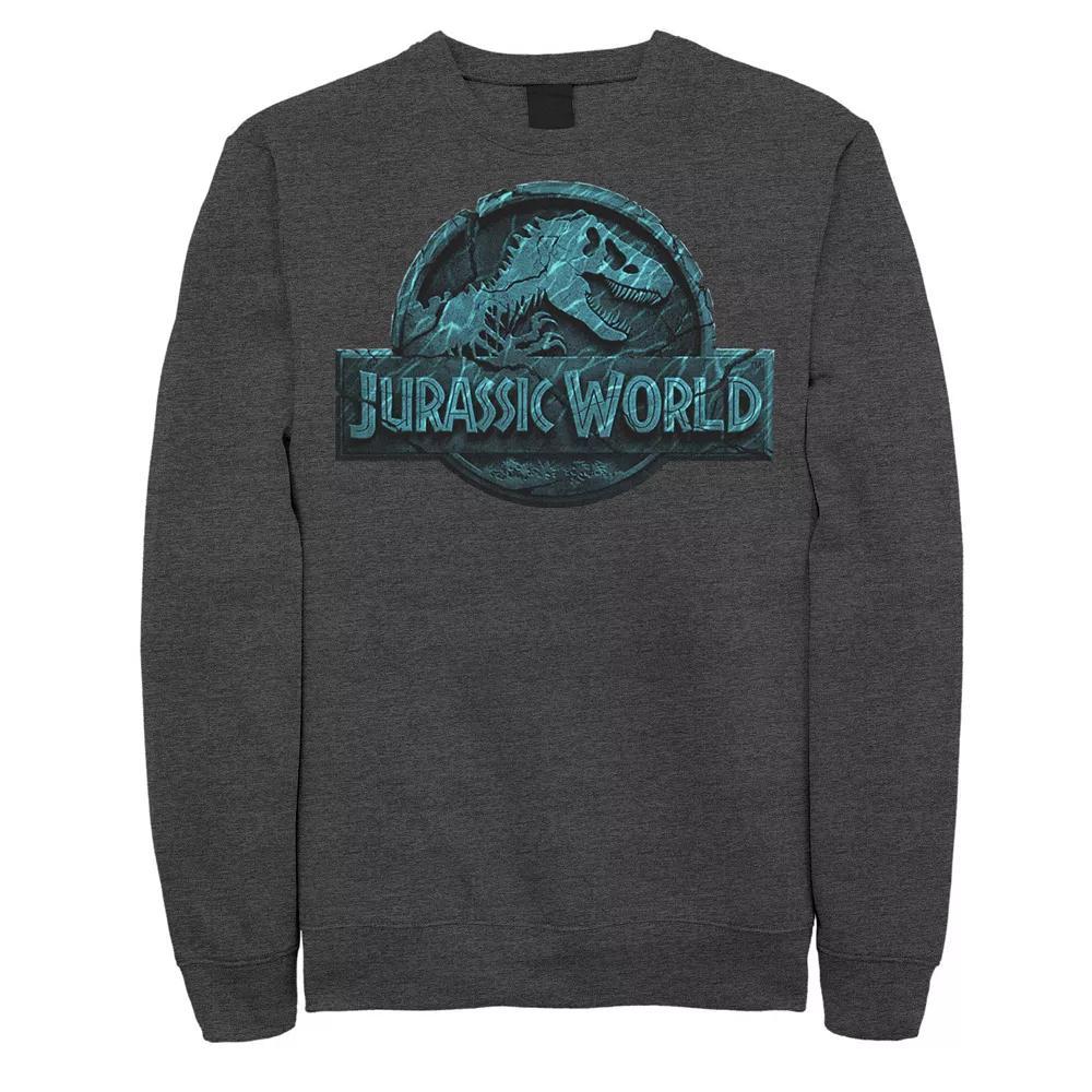 Men's Jurassic World Two Logo Lost In The Deep Sweatshirt, Size: XL, Grey Heather Product Image