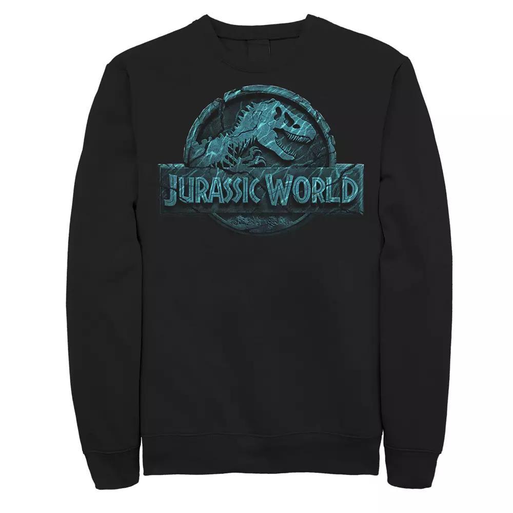 Men's Jurassic World Two Logo Lost In The Deep Sweatshirt, Size: Medium, Black Product Image