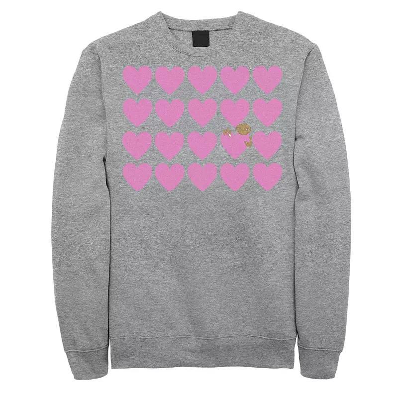 Men's E.T. Pink Heart Grid E.T. Peaking Sweatshirt, Size: Medium, Athletic Grey Product Image