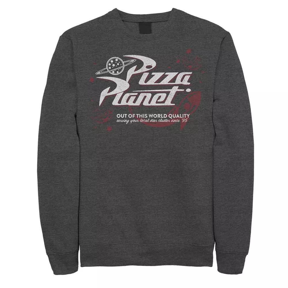 Disney / Pixar's Toy Story Men's Vintage Pizza Planet Logo Sweatshirt, Size: Medium, Grey Heather Product Image