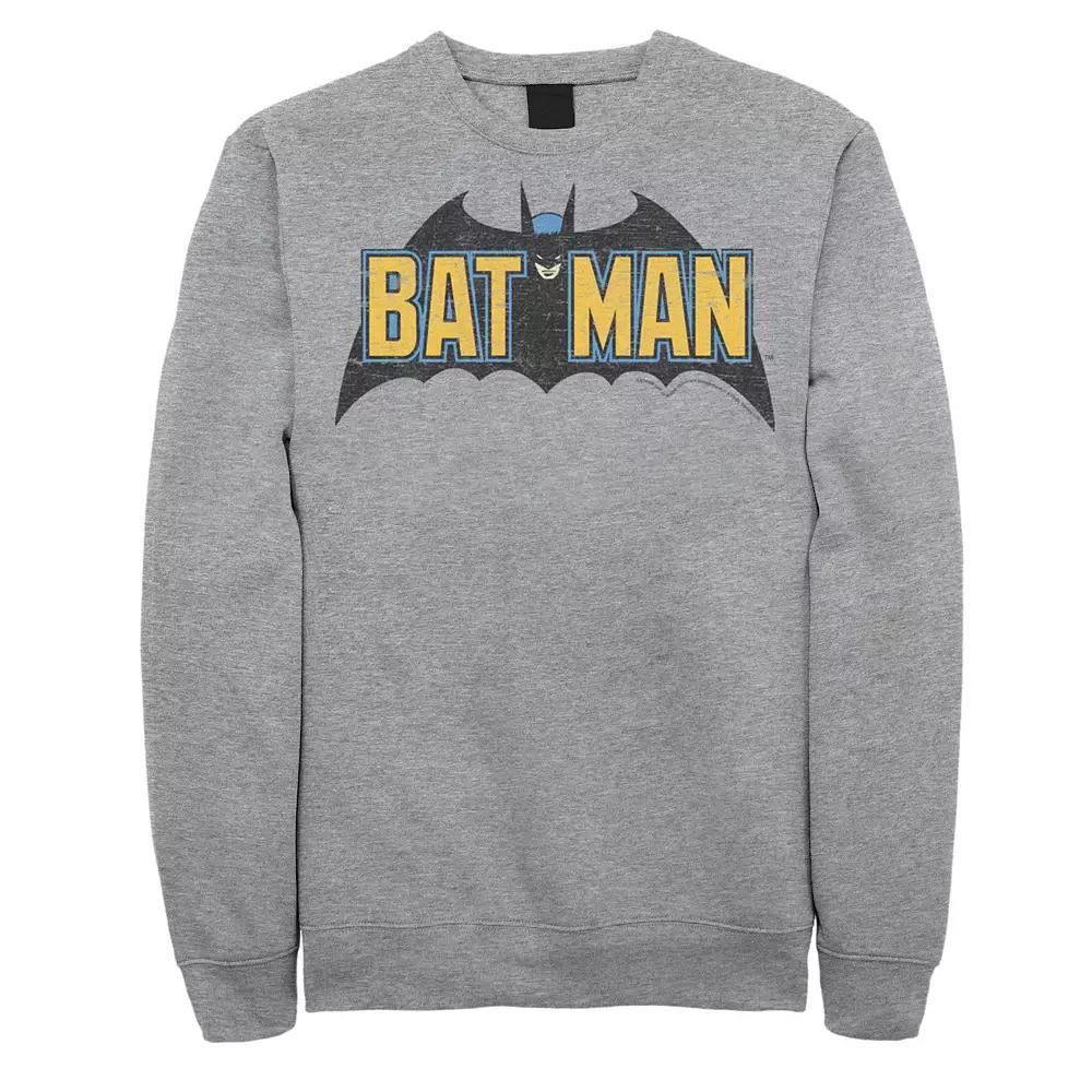 Big & Tall DC Comics Batman Distressed Vintage Text Logo Graphic Fleece Pullover, Men's, Size: 4XL, Athletic Grey Product Image