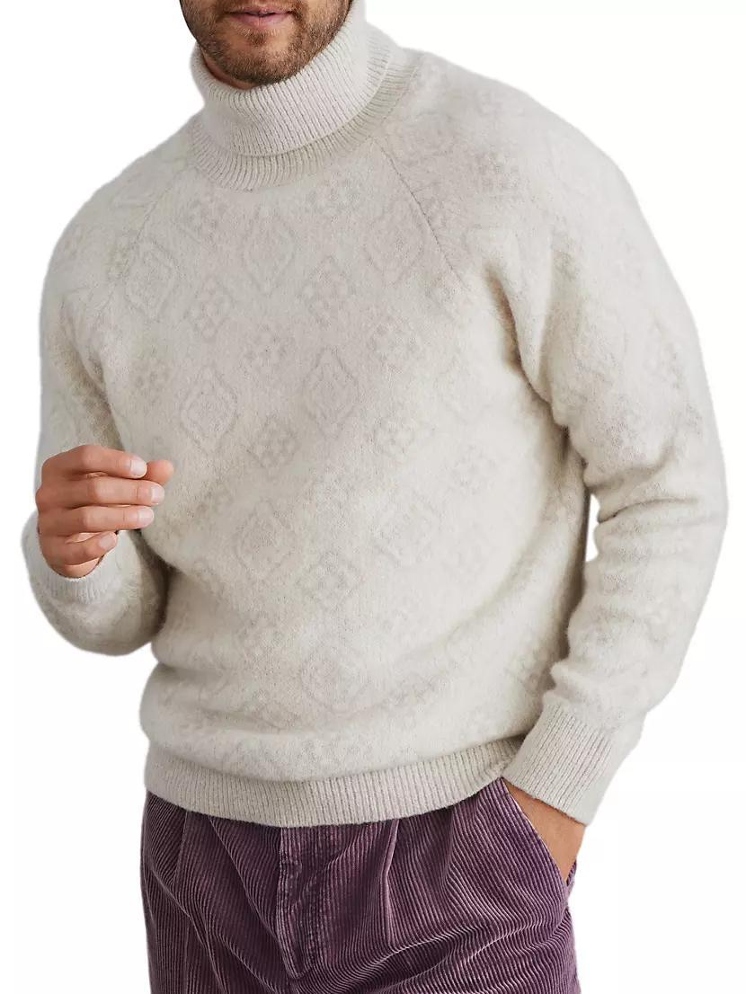 Geometric Jacquard Turtleneck Sweater Product Image