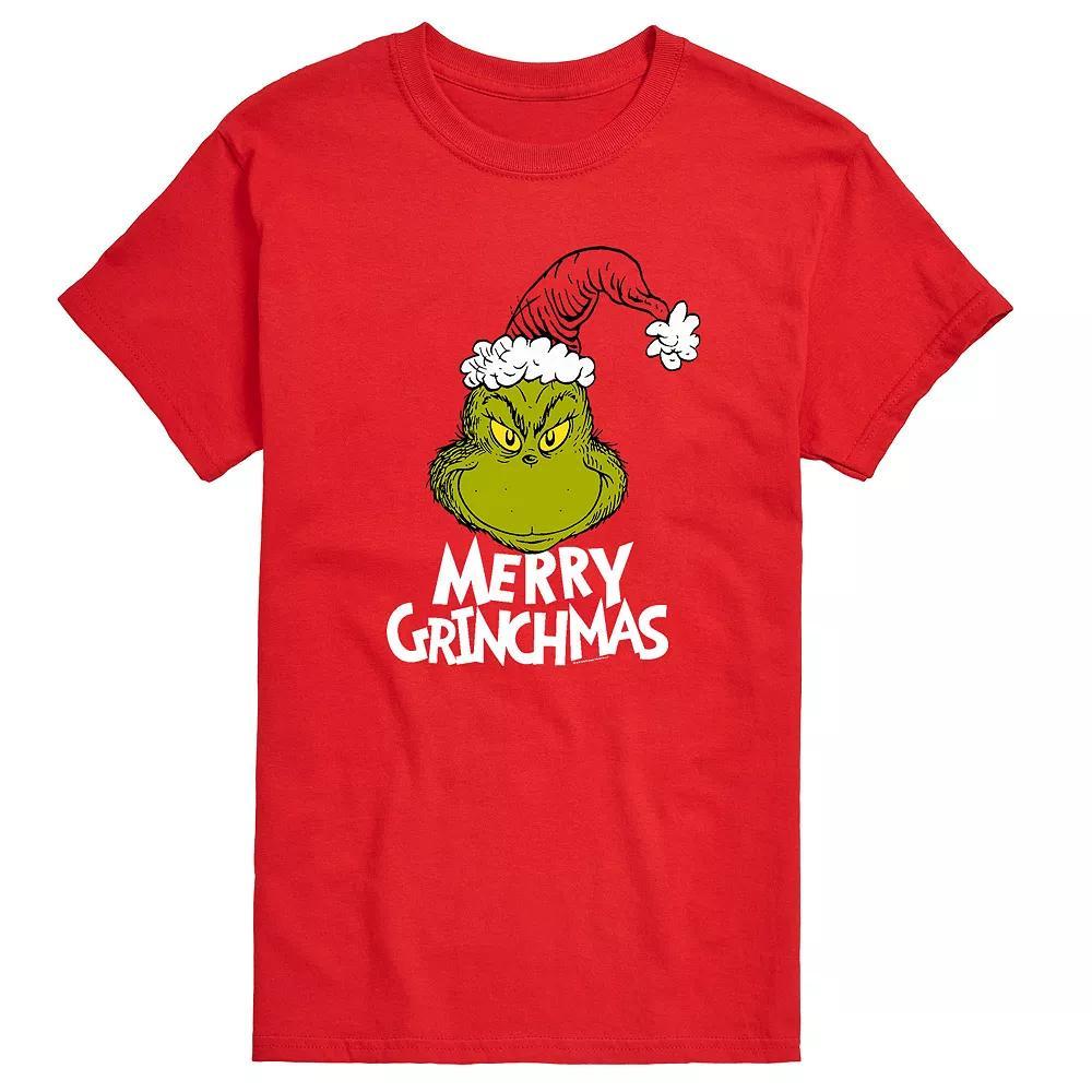Big & Tall Dr. Seuss Merry Grinchmas Tee, Men's, Size: 4XB, Red Product Image
