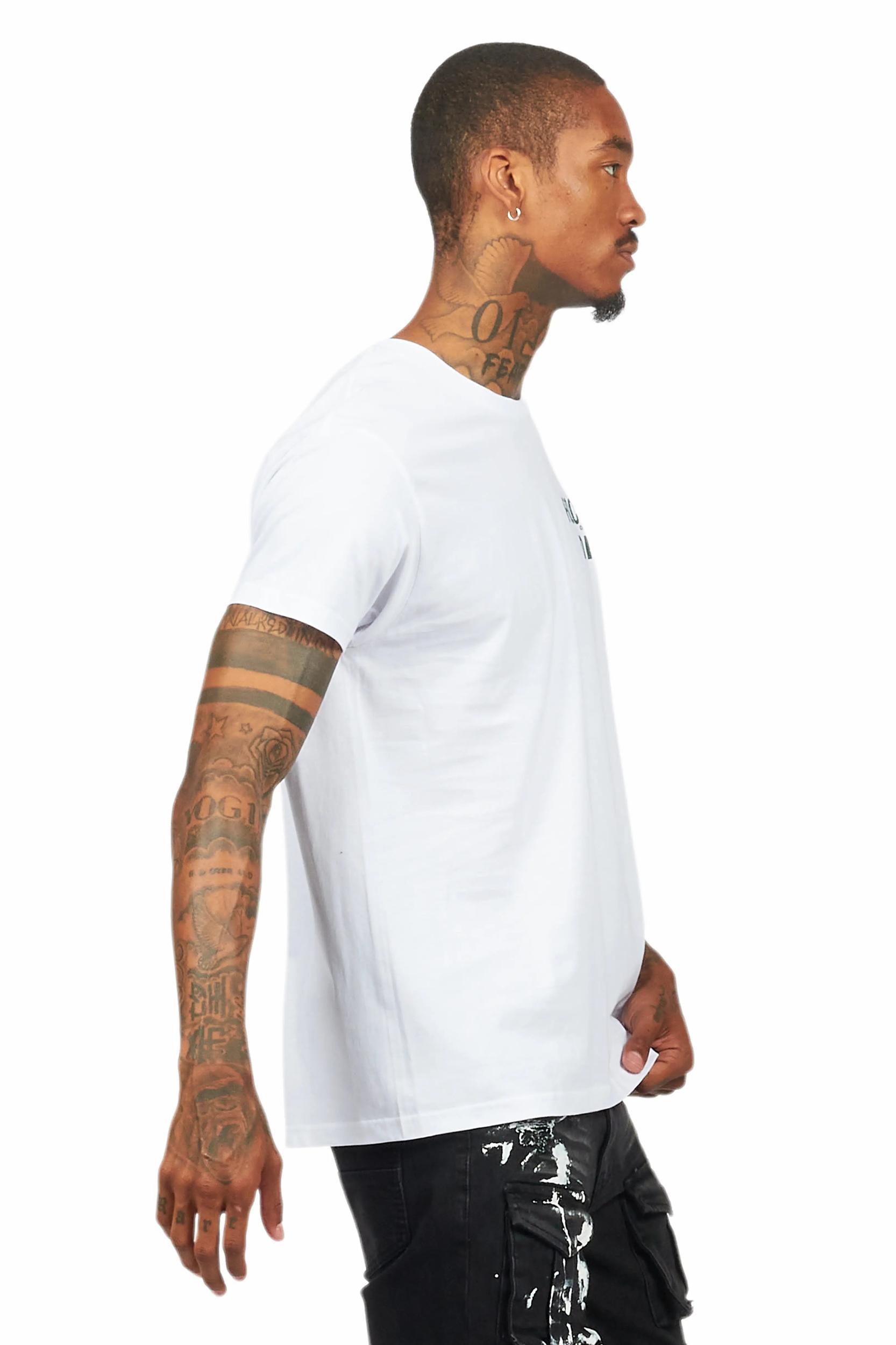 Lake White/Dark Green Graphic T-Shirt Male Product Image