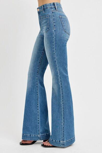 RISEN Front Patch Pocket Women's Flare Jeans Product Image