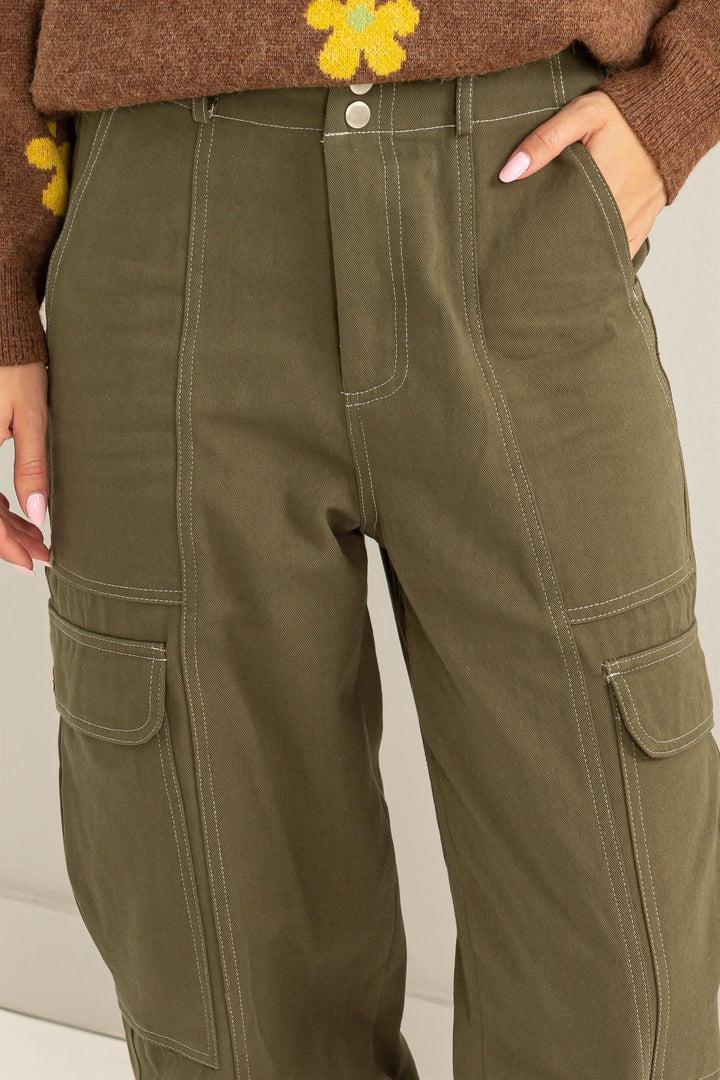 Chelsey Hi-Rise Contrast Stitch Pants Product Image
