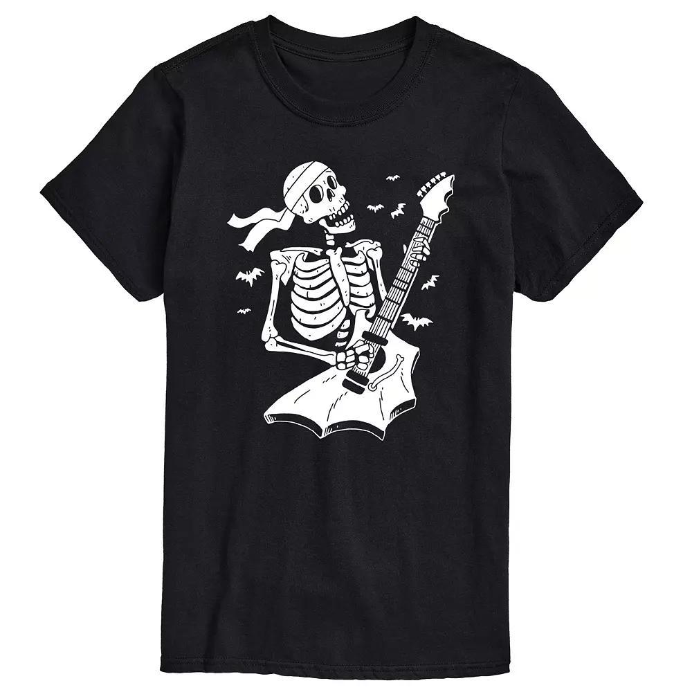 Big & Tall Skeleton Guitar Graphic Tee, Men's, Size: Large Tall, Black Product Image