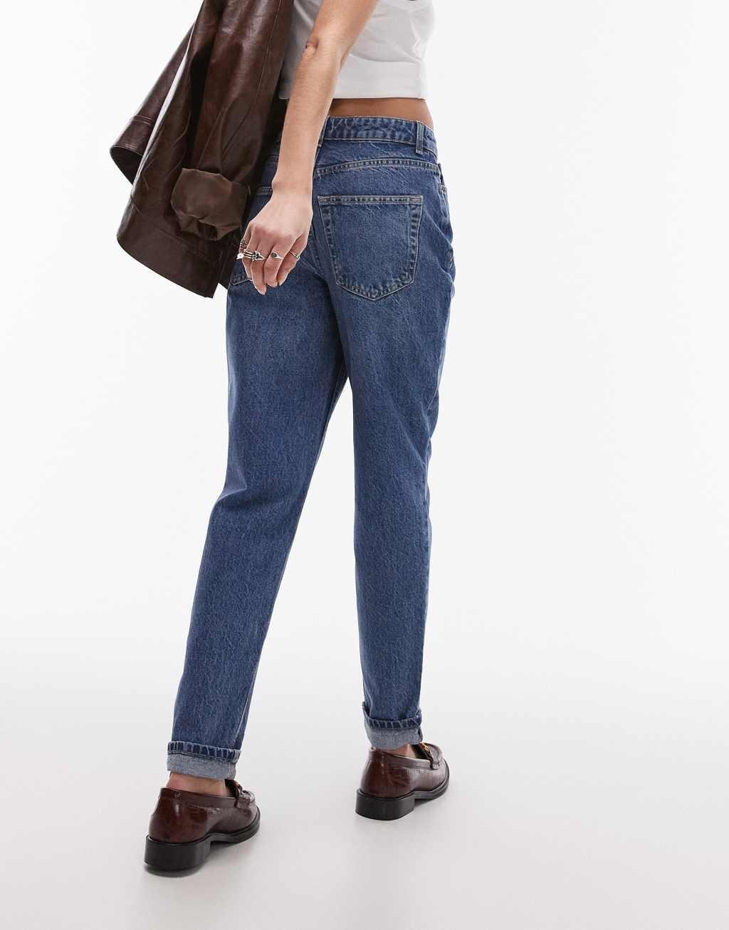 Topshop Original Mom jeans in mid blue Product Image