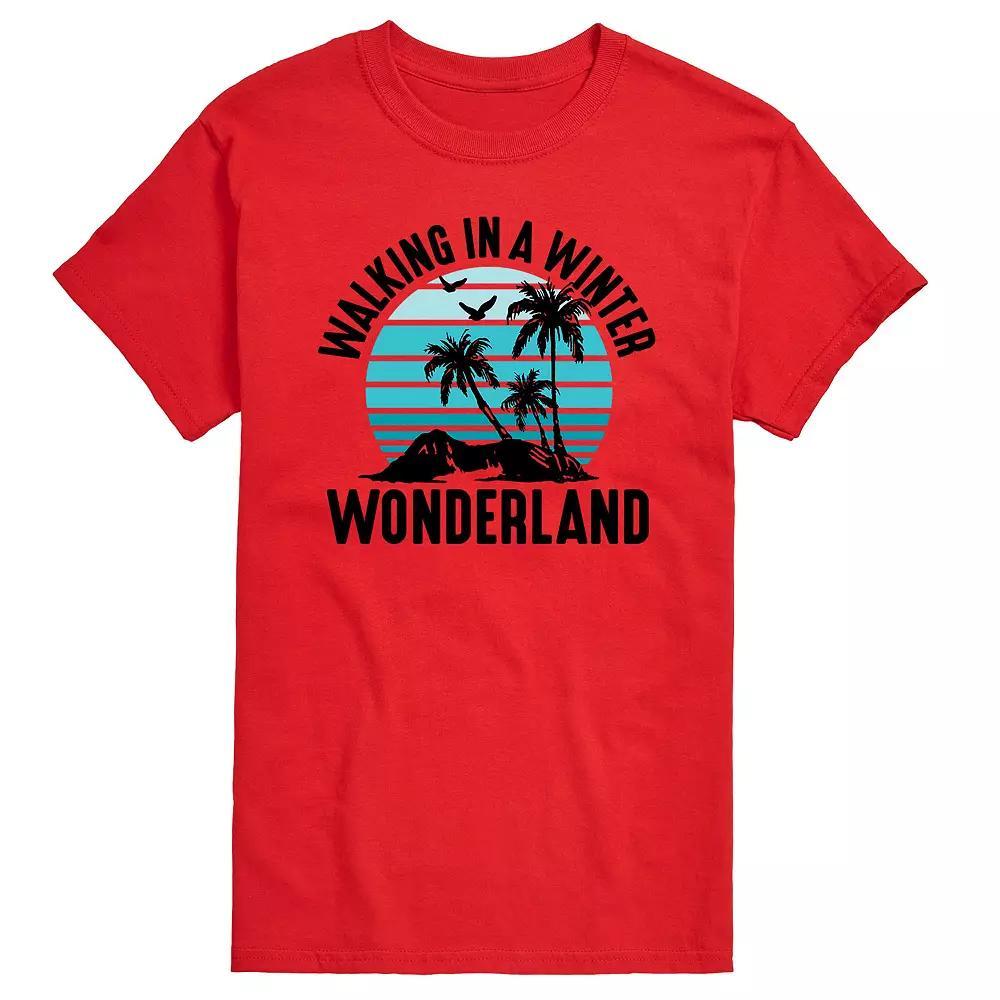 Big & Tall Walking In A Winter Wonderland Beach Graphic Tee, Mens Product Image