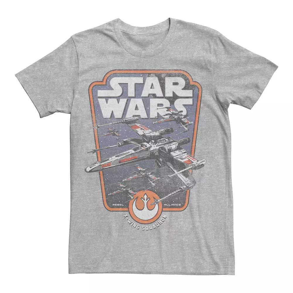 Men's Star Wars X-Wing Squadron Vintage Graphic Tee, Size: Large, Athletic Grey Product Image