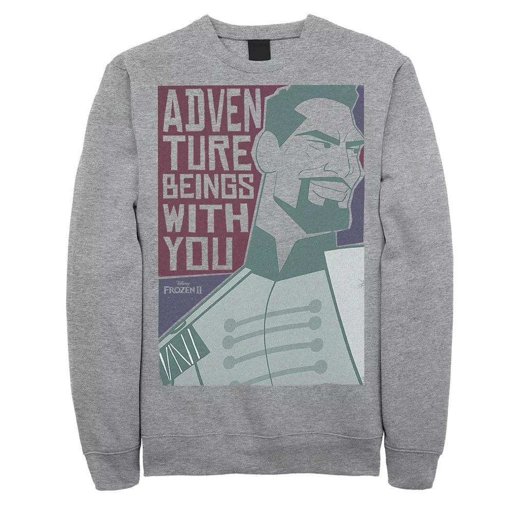 Disney's Frozen Men's 2 Destin Adventure Begins Graphic Fleece Pullover, Size: XL, Athletic Grey Product Image