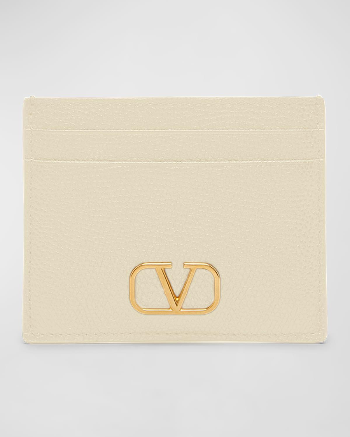 Womens Vlogo Signature Grainy Calfskin Cardholder Product Image