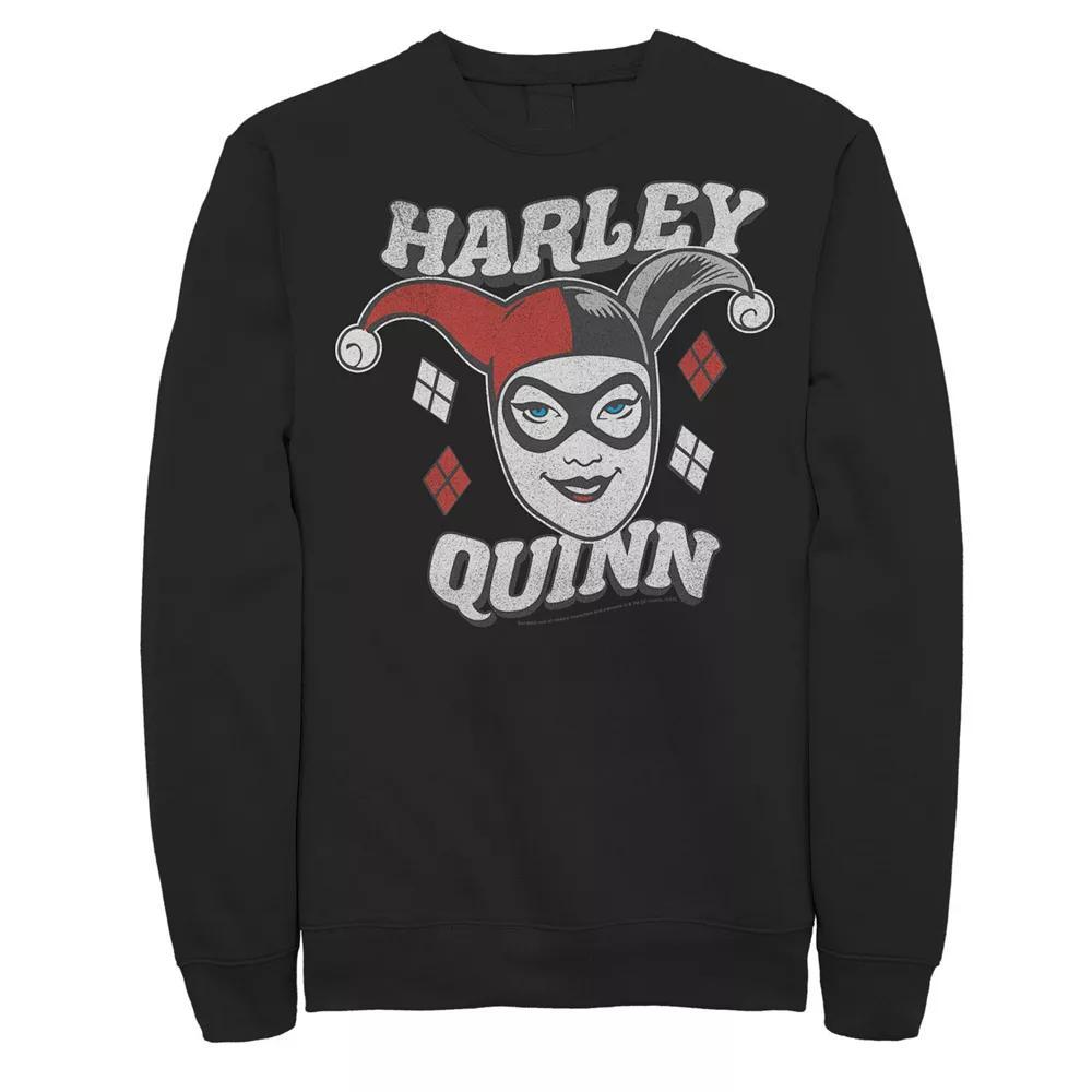 Men's DC Comics Harley Quinn Big Face Sweatshirt, Size: XXL, Black Product Image