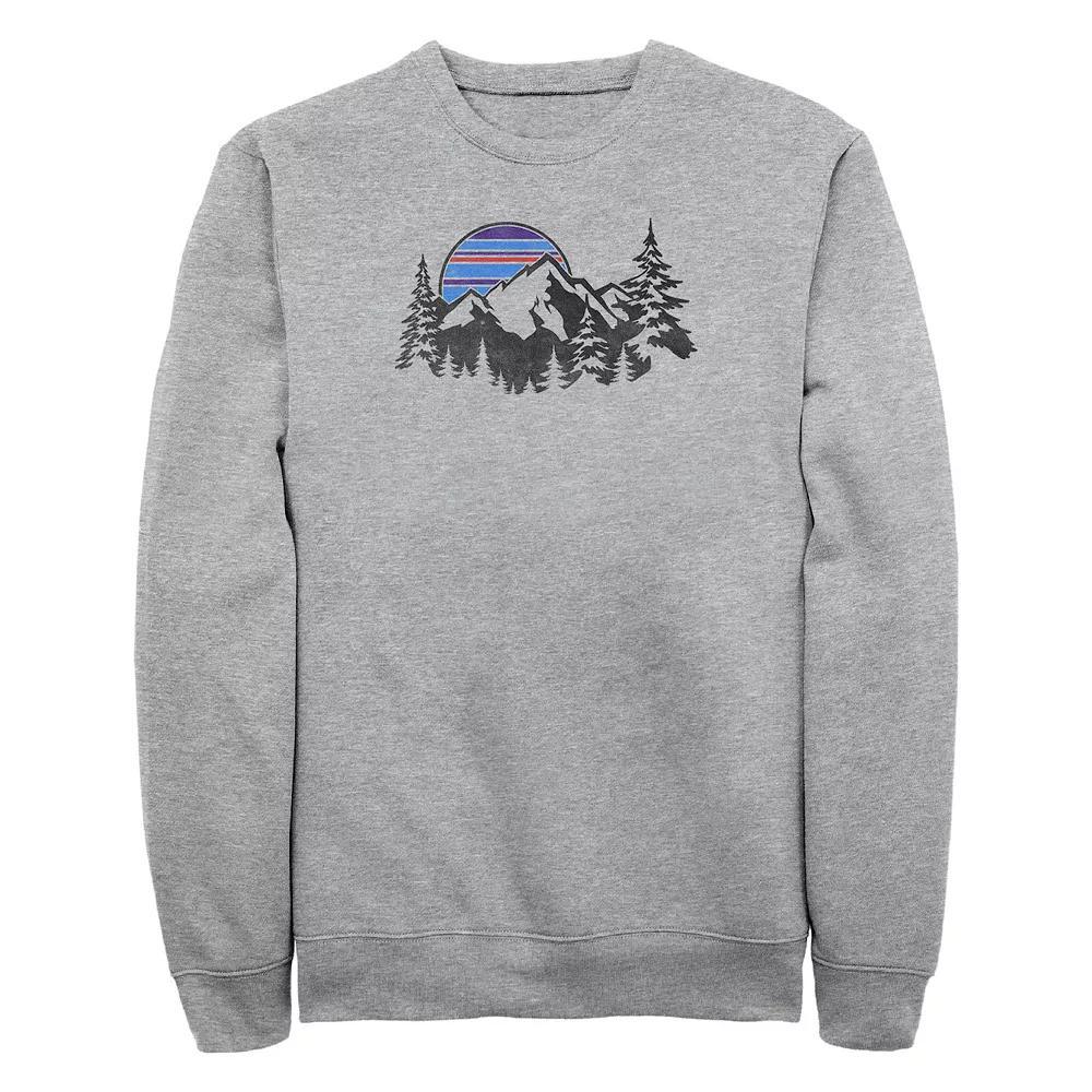 Big & Tall Mountain Range Graphic Fleece Sweatshirt, Men's, Size: 3XL, Athletic Grey Product Image