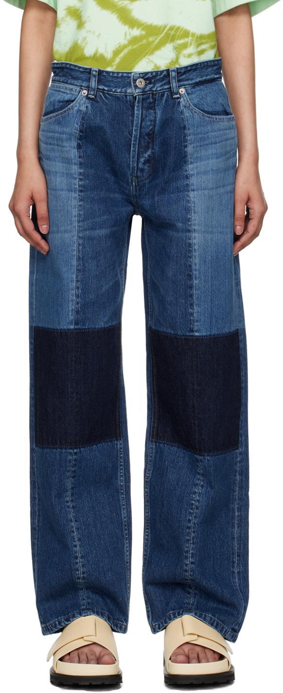 JIL SANDER Blue Paneled Jeans Product Image